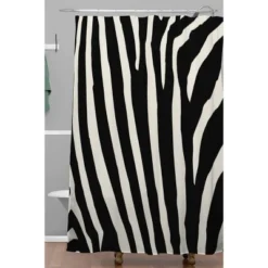 Natalie Baca Zebra Striped Shower Curtain Black/White - Deny Designs