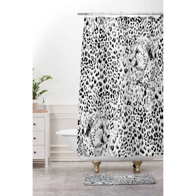 Pattern State Cheetah Sketch Memory Foam Bath Mat Black/White - Deny Designs 2 Pattern State Cheetah Sketch Memory Foam Bath Mat Black/White - Deny Designs - Image 2