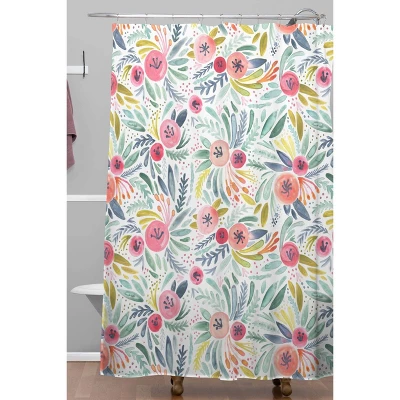 Dash And Ash Poppy Lane Shower Curtain Blue - Deny Designs 1 Dash And Ash Poppy Lane Shower Curtain Blue - Deny Designs