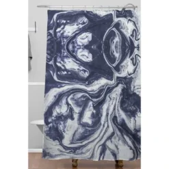 Marta Barragan Camarasa Marble Shower Curtain Blue - Deny Designs