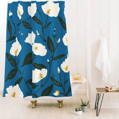 Alison Peace Lilies Shower Curtain Blue - Deny Designs 1 Alison Peace Lilies Shower Curtain Blue - Deny Designs