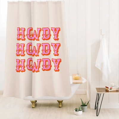 Morgan Elise Sevart Howdy Heavy Shower Curtain Pink - Deny Designs 1 Morgan Elise Sevart Howdy Heavy Shower Curtain Pink - Deny Designs