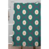 Beshka Kueser Shapes Flowers Shower Curtain Green - Deny Designs