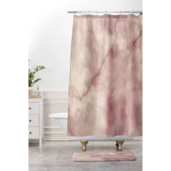 36"x24" Chelsea Victoria Rose Gold Marble Memory Foam Bath Mat Pink - Deny Designs