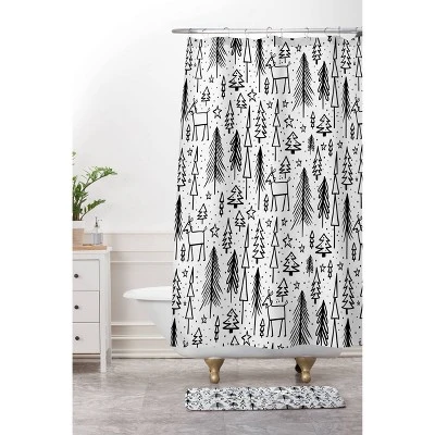 Heather Dutton Winter Wonderland Christmas Memory Foam Bath Mat Black/White - Deny Designs 1 Heather Dutton Winter Wonderland Christmas Memory Foam Bath Mat Black/White - Deny Designs