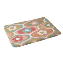 34"x21" Emanuela Carratoni Vintage Floral Geometry Memory Foam Bath Mat - Deny Designs
