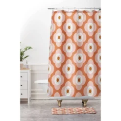 Beshka Kueser Shapes Flowers Bath Mat Orange - Deny Designs