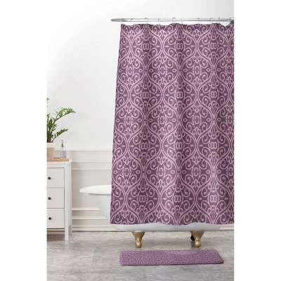 Wagner Campelo Boho Volutes Lavender Memory Foam Bath Mat Purple - Deny Designs 2 Wagner Campelo Boho Volutes Lavender Memory Foam Bath Mat Purple - Deny Designs - Image 2