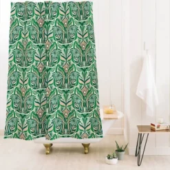 Jenean Morrison Mirror Image Shower Curtain Green - Deny Designs