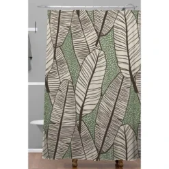Alisa Galitsyna Tropical Banana Leaves Pattern Shower Curtain Green - Deny Designs
