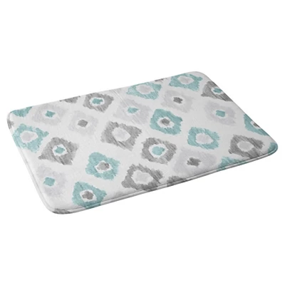 Social Proper Quiet Ikat Cushion Bath Mat Blue - Deny Designs 1 Social Proper Quiet Ikat Cushion Bath Mat Blue - Deny Designs