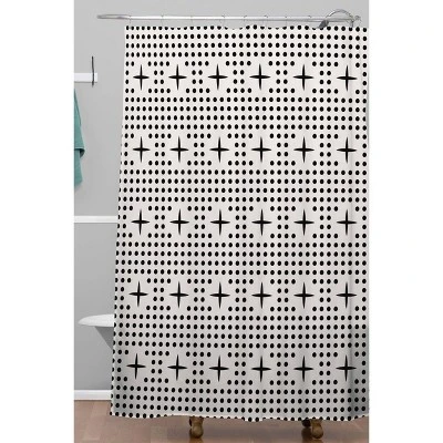 Holli Zollinger Dots And Plus Mudcloth Shower Curtain Black - Deny Designs 1 Holli Zollinger Dots And Plus Mudcloth Shower Curtain Black - Deny Designs