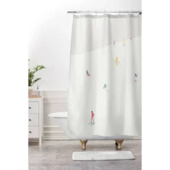 36"x24" Swen Swenson Skibakken Memory Foam Bath Mat White - Deny Designs