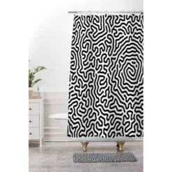 Adam Priester Coral Pattern Shower Curtain Black/White - Deny Designs -Deny Designs Sales GUEST 4f5e3dec baf9 472c afb5 27346f73ff10 1