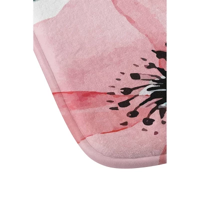 Marta Barragan Camarasa Big Watercolor Flowers Bath Mat Pink - Deny Designs 2 Marta Barragan Camarasa Big Watercolor Flowers Bath Mat Pink - Deny Designs - Image 2