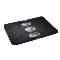 Emanuela Carratoni Mystery Moon Memory Foam Bath Mat Black/White - Deny Designs