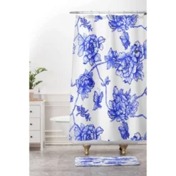 Jacqueline Maldonado Chinoserie Floral Memory Foam Bath Mat Blue - Deny Designs -Deny Designs Sales GUEST 5e94e42d 1c59 4271 b7a8 224f07482037