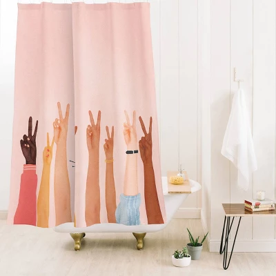 Nadja Peace Heavy Shower Curtain - Deny Designs 1 Nadja Peace Heavy Shower Curtain - Deny Designs