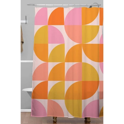June Journal Mid Century Modern Geometry Shower Curtain Orange - Deny Designs 1 June Journal Mid Century Modern Geometry Shower Curtain Orange - Deny Designs