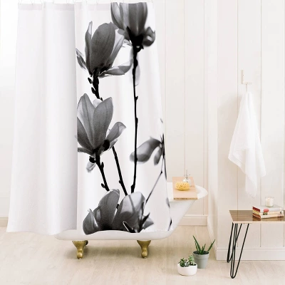 Monika Strigel Black Magnolia Shower Curtain Black/White - Deny Designs 1 Monika Strigel Black Magnolia Shower Curtain Black/White - Deny Designs
