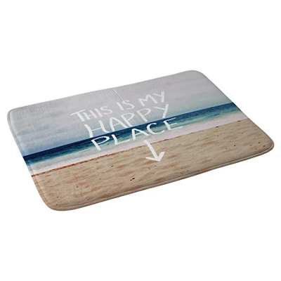 Leah Flores Happy PlacexBeach Cushion Bath Mat Blue - Deny Designs 1 Leah Flores Happy PlacexBeach Cushion Bath Mat Blue - Deny Designs