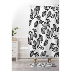 Julia Da Rocha Leaves Shower Curtain Black/White - Deny Designs 3 Julia Da Rocha Leaves Shower Curtain Black/White - Deny Designs -Deny Designs Sales GUEST 683edb0c 34c6 42ed bf5a 8dbf87bbe403