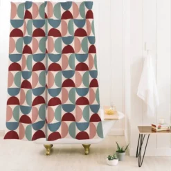 Color Poems Geometric Shapes Shower Curtain Cream - Deny Designs
