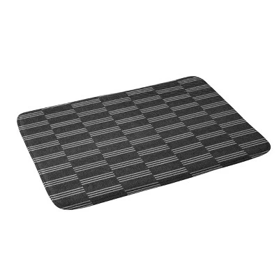 34"x21" Little Arrow Design Co Ella Triple Striped Memory Foam Bath Mat Black - Deny Designs 1 34"x21" Little Arrow Design Co Ella Triple Striped Memory Foam Bath Mat Black - Deny Designs