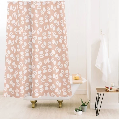 Little Arrow Vintage Floral Shower Curtain Pink - Deny Designs 1 Little Arrow Vintage Floral Shower Curtain Pink - Deny Designs
