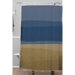 Orara Studio Modern Christmas Shower Curtain Blue/Brown - Deny Designs