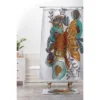Little Fish Shower Curtain Orange/Green - Deny Designs