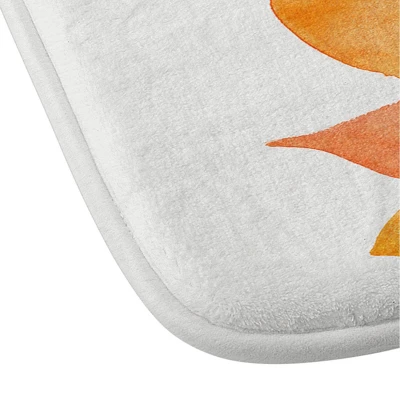34"x21" Cat Coquillette Sunflower Watercolor Fiery Palette Memory Foam Bath Mat Orange - Deny Designs 2 34"x21" Cat Coquillette Sunflower Watercolor Fiery Palette Memory Foam Bath Mat Orange - Deny Designs - Image 2