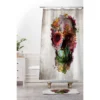 Ali Gulec Gardening Floral Skull Shower Curtain Yellow - Deny Designs