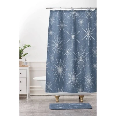 Jacqueline Maldonado Snowflakes Twilight Christmas Memory Foam Bath Mat Blue - Deny Designs 1 Jacqueline Maldonado Snowflakes Twilight Christmas Memory Foam Bath Mat Blue - Deny Designs