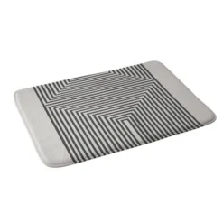 34"x21" TMS By Night Geometric Modern Boho Memory Foam Bath Mat Black - Deny Designs