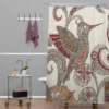 Flying Bird Shower Curtain Beige/Red - Deny Designs