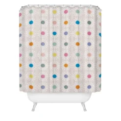 Schatzi Brown Retro Jumbo Daisy Pastel Shower Curtain Pink - Deny Designs