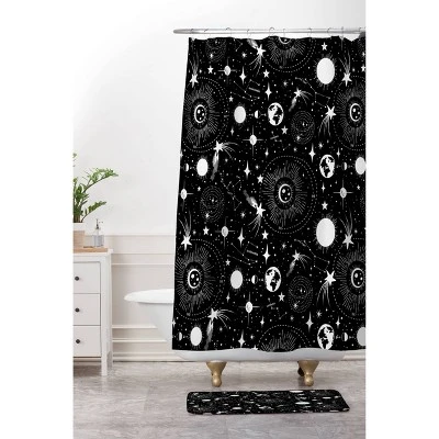 Heather Dutton Solar System Memory Foam Bath Mat Black/White - Deny Designs 2 Heather Dutton Solar System Memory Foam Bath Mat Black/White - Deny Designs - Image 2