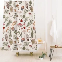 Marta Barragan Camarasa Mushroom Seasonal Shower Curtain Brown - Deny Designs