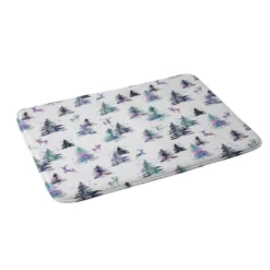 Ninola Design Deer And Trees Forest Pastel Memory Foam Bath Mat - Deny Designs
