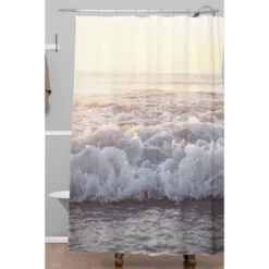 Beach Splash Shower Curtain White - Deny Designs