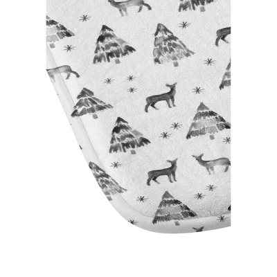 Little Arrow Design Co Winter Deer Watercolor Christmas Memory Foam Bath Mat Black/White - Deny Designs 2 Little Arrow Design Co Winter Deer Watercolor Christmas Memory Foam Bath Mat Black/White - Deny Designs - Image 2