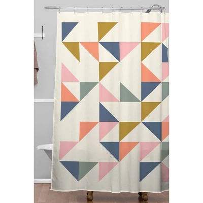 June Journal Floating Triangles Shower Curtain - Deny Designs 1 June Journal Floating Triangles Shower Curtain - Deny Designs
