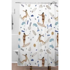Marta Barragan Camarasa Surfing The Terrazzo Sea Shower Curtain - Deny Designs