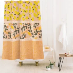 Blush Lemons Shower Curtain Beige - Deny Designs