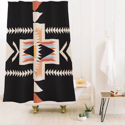 Urban Wild Studio South Shore Shower Curtain Black - Deny Designs 1 Urban Wild Studio South Shore Shower Curtain Black - Deny Designs