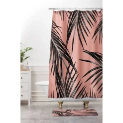 Anita & Bella Art Palm Leaves Dream Shower Curtain Black - Deny Designs -Deny Designs Sales GUEST b3115fb2 5f17 4dcc 9dfc 60f357721ef8