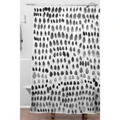 Iris Lehnhardt Painted Dots Shower Curtain Black - Deny Designs