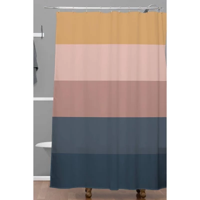Colour Poems Minimal Retro Striped Shower Curtain Blue/Pink - Deny Designs 1 Colour Poems Minimal Retro Striped Shower Curtain Blue/Pink - Deny Designs