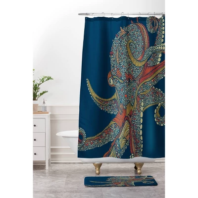 Valentina Ramos Azzuli Shower Curtain Navy - Deny Designs 1 Valentina Ramos Azzuli Shower Curtain Navy - Deny Designs